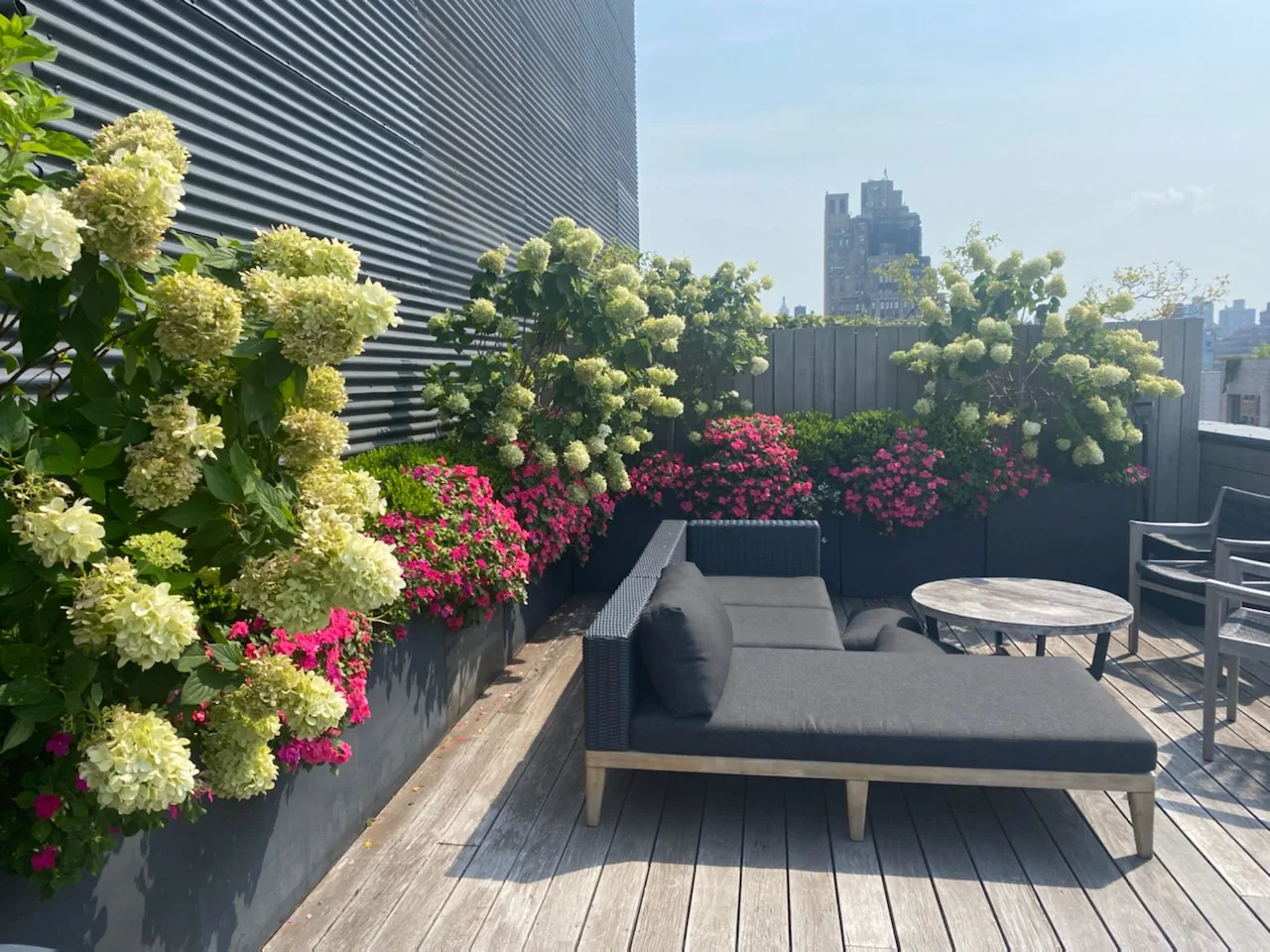 Midtown rooftop terrace planters