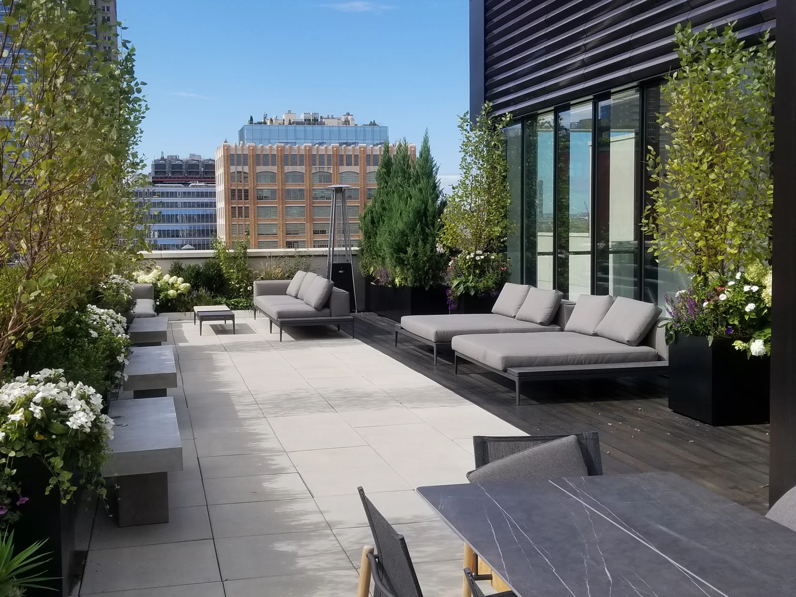 Private rooftop terrace planting